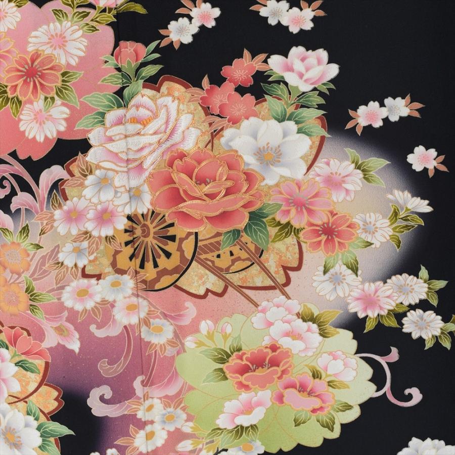 留袖とモーニング同時注文で10%OFF 留袖 レンタル 結婚式 夏用 単衣 ピンク桜唐草車 身長 150cm〜165cm位 黒留袖 レンタル 夏 着物レンタル 母親 高級 正絹 |  | 04
