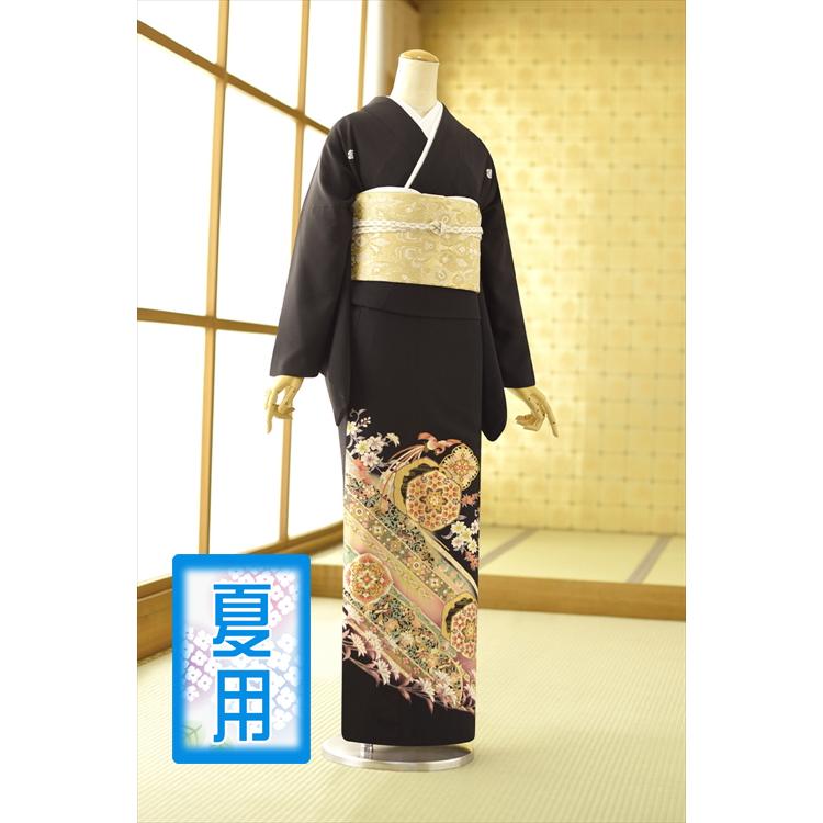 留袖とモーニング同時注文で10%OFF 留袖 レンタル 単衣 夏用 紫花鳥