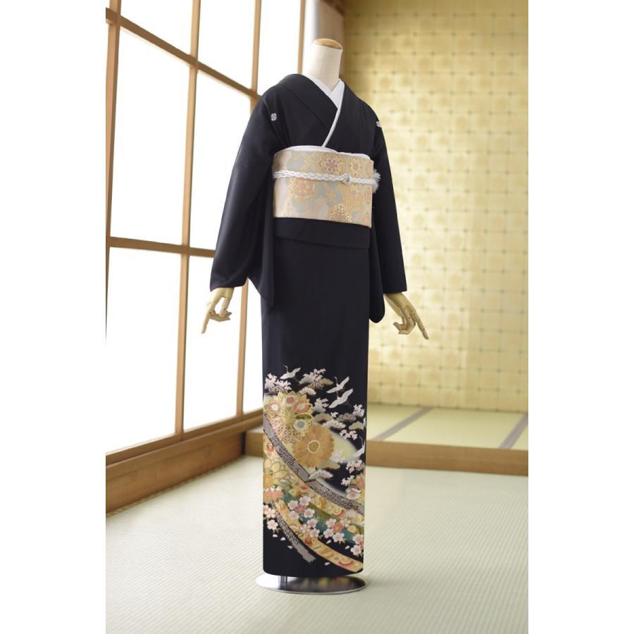 留袖 レンタル 単衣 夏用 グリーンぼかしのしめ菊 身長 151cm〜163cm位  