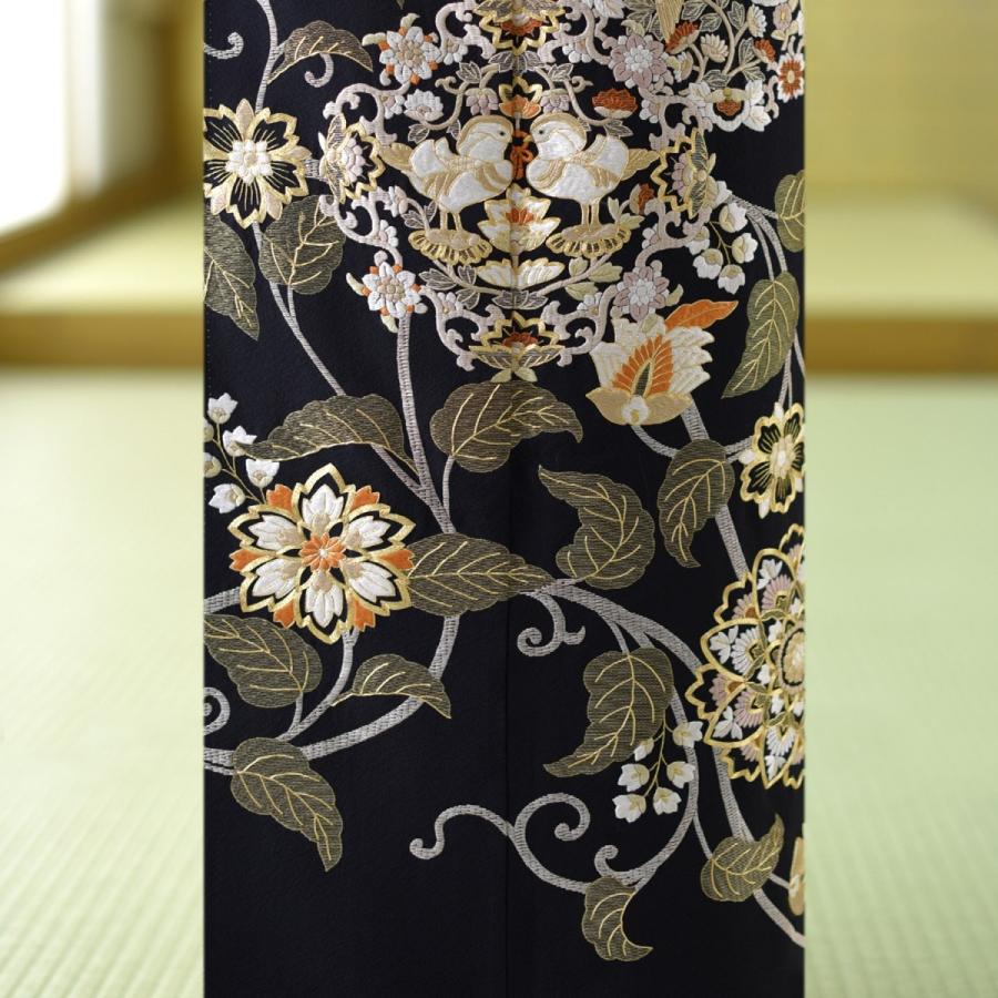 刺繍唐草向い鳥(日本刺繍)《身長》147cm〜159cm位 留袖 レンタル 刺繍唐草向い鳥(日本刺繍)《身長》147cm〜159cm位 留袖 レンタル