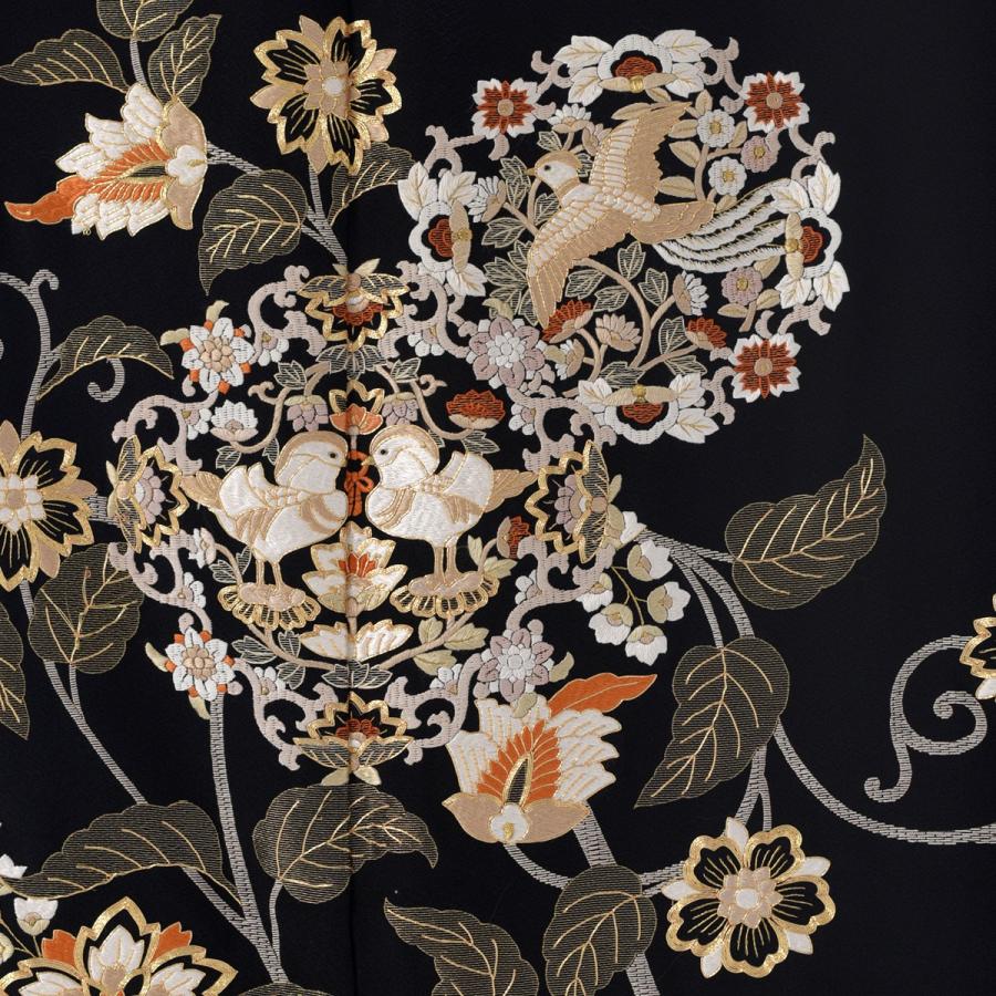 刺繍唐草向い鳥(日本刺繍)《身長》147cm〜159cm位 留袖 レンタル 刺繍唐草向い鳥(日本刺繍)《身長》147cm〜159cm位 留袖 レンタル