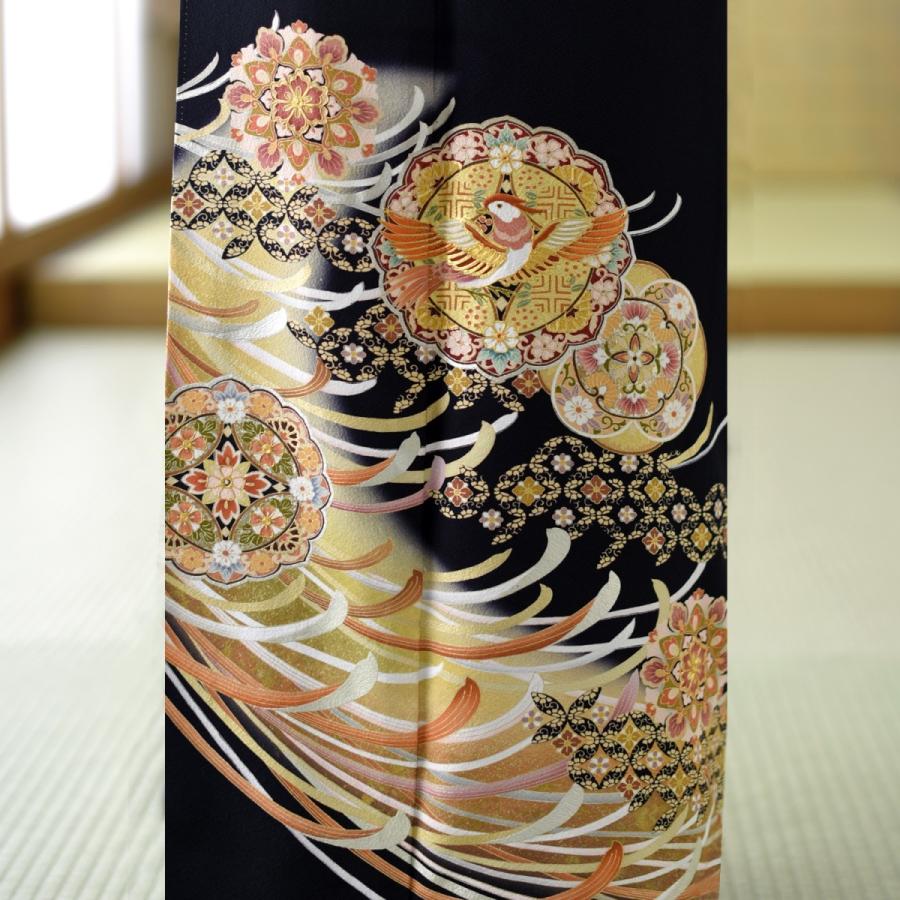 留袖とモーニング同時注文で10%OFF レンタル 留袖 乱菊鏡に鳥《身長
