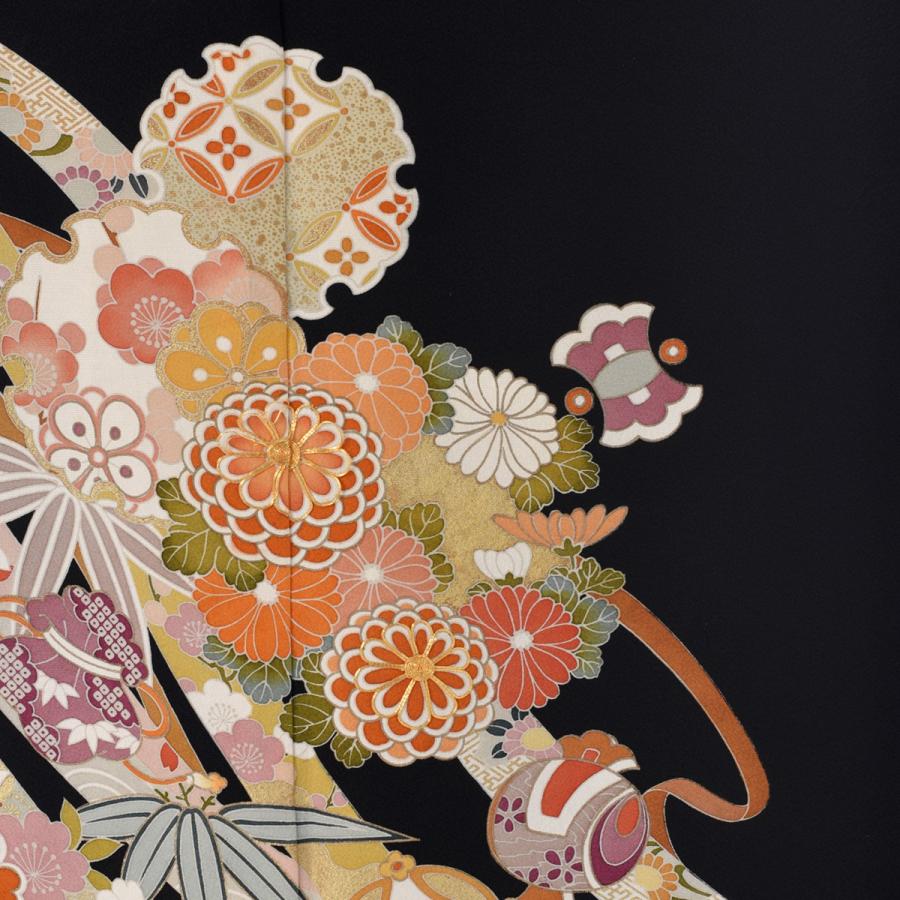 留袖 レンタル 雪輪熨斗に宝づくし《身長》147cm〜159cm位 着物レンタル 結婚式 母親 姉 妹 親族 礼装 高級 正絹 黒留袖レンタル 留め袖 貸衣装 147cm 予約状況