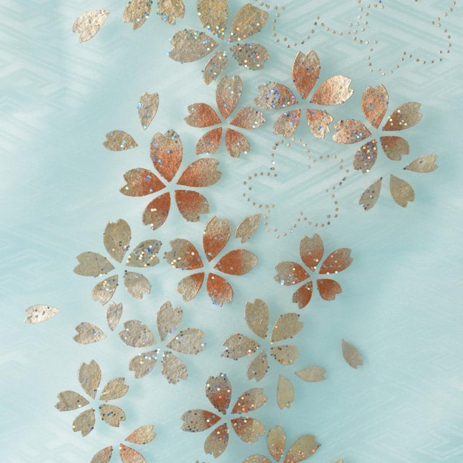 打掛 花嫁衣装 水色 オーガンジー 金箔 花模様 前撮り 撮影用　色打掛 打掛 花嫁衣装 水色 オーガンジー 金箔 花模様 前撮り 撮影用 色打掛