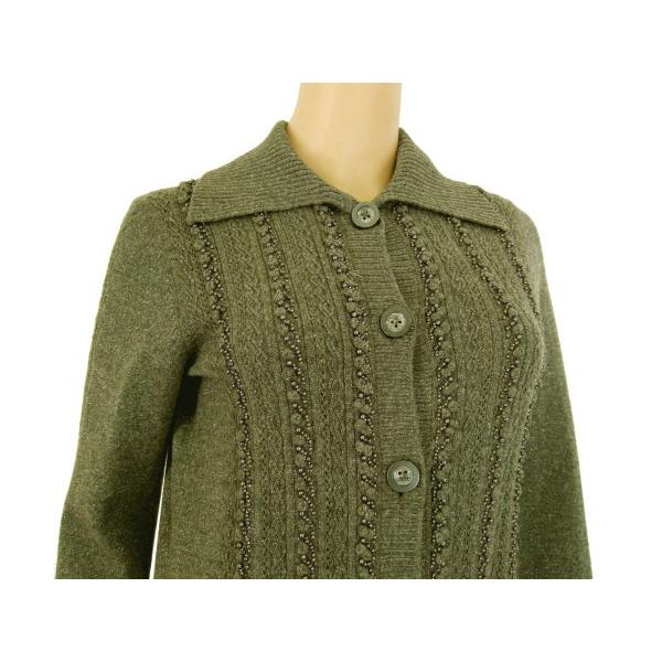 Leilian 美品/レリアン 上品ふっくらニットカーディガン 小さいサイズ 