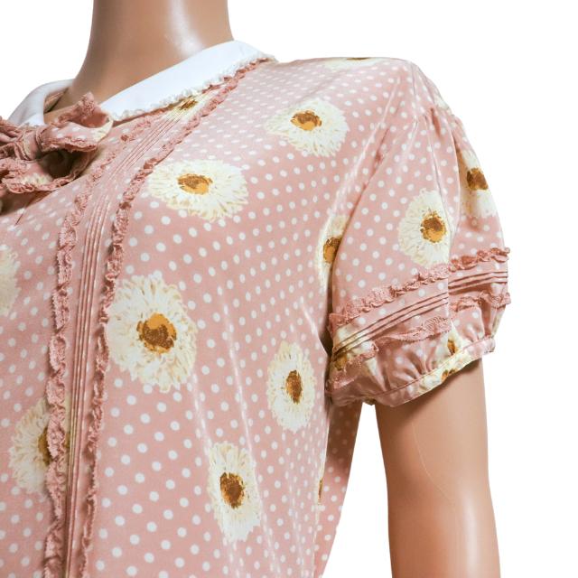 美品】PINKHOUSE ピンクハウス花柄リボン付き小花柄ワンピース