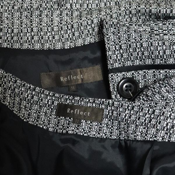 美品/リフレクト Reflect スカートスーツ 表記 11号 L 相当 白 黒
