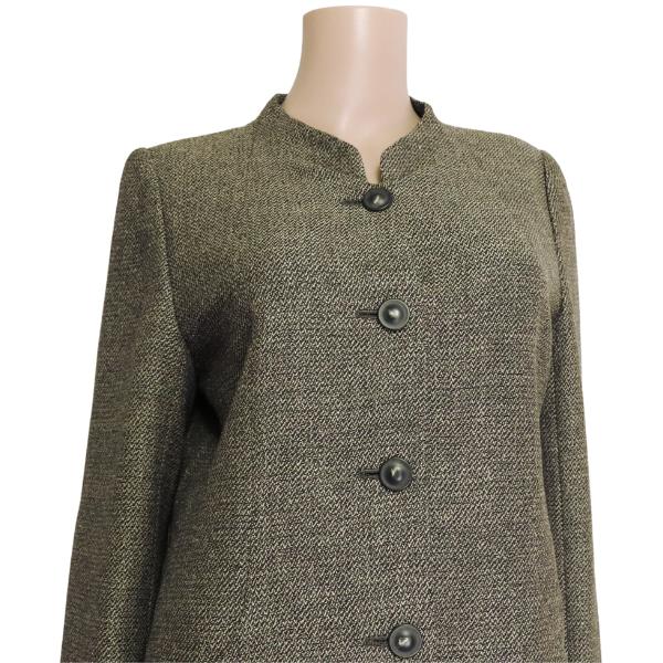美品 Leilian ウール × シルク × 麻 ジャケット 13+ 日本製 Leilian（レリアン） 美品/レリアン Lelian ロングジャケット 表記 11