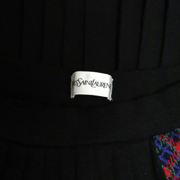Yves Saint Laurent プリーツスカート S チェック Yves Saint Laurent（イヴ・サンローラン） 美品/イヴサンローラン
