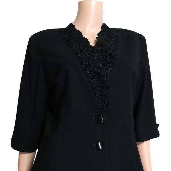 【美品 大きいサイズ】SOIR PERLE 東京ソワール ブラックフォーマル ソワールペルル】ブラックフォーマル(0103917)13号・ブラック