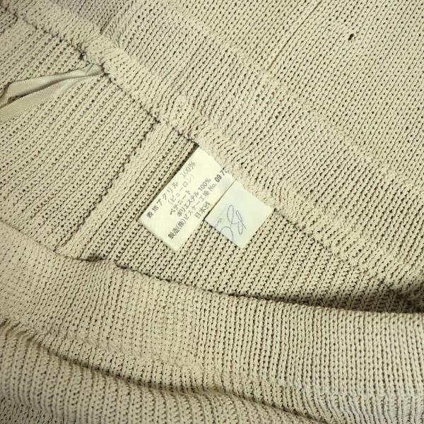 美品/ビスケー BC タイトスカート 7号 9号 S M 相当 ベージュ ニット 