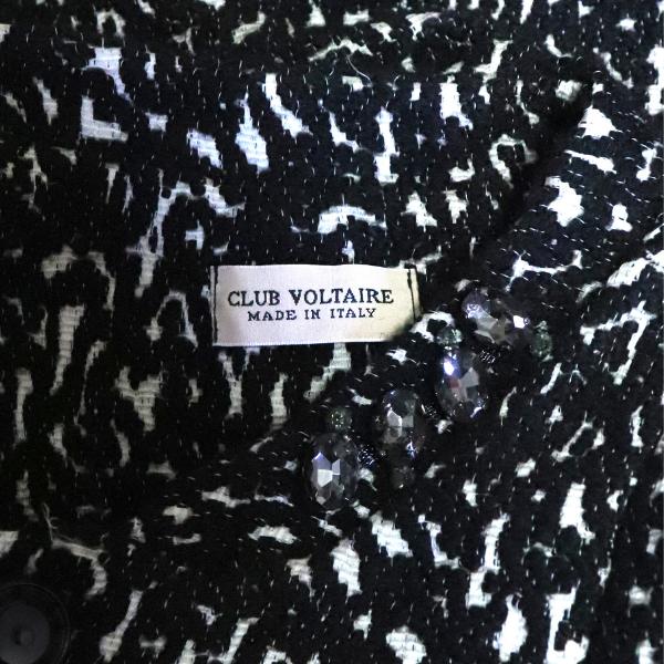 美品/クラブ ヴォルテール CLUB VOLTAIRE ノーカラーコート イタリア製 