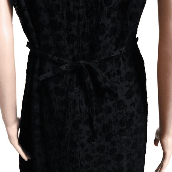 美品　エムズグレイシー　ノースリーブワンピース　フロッキー加工　バラ　42 黒 HARMONICA（ハーモニカ） 美品/ハーモニカ ワンピース 表記 M 9号 相当