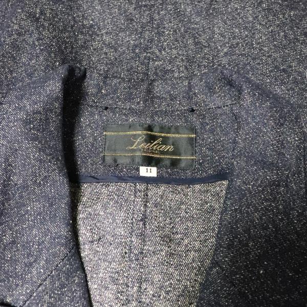 美品　レリアン　Leilian スーツ　11号　ネイビー系 美品レリアンLeilian スーツ11号ネイビー系