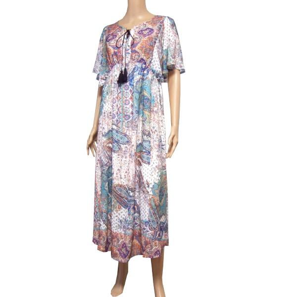 21年春夏再販 新品同様 オットーコレクション Otto Collection 美柄ワンピース 表記m 9号 38号相当 白 ホワイト 美彩 ペイズリー柄 春夏向け レディース 絶賛 Www Yalaphone Com