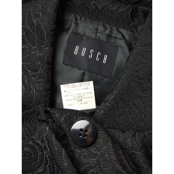 新品同様/ボッシュ BOSCH 優雅ワンピーススーツ 表記M(9号相当) 黒/ブラック 美織ジャガード 7分袖 春夏秋向け セットアップ レディース_3