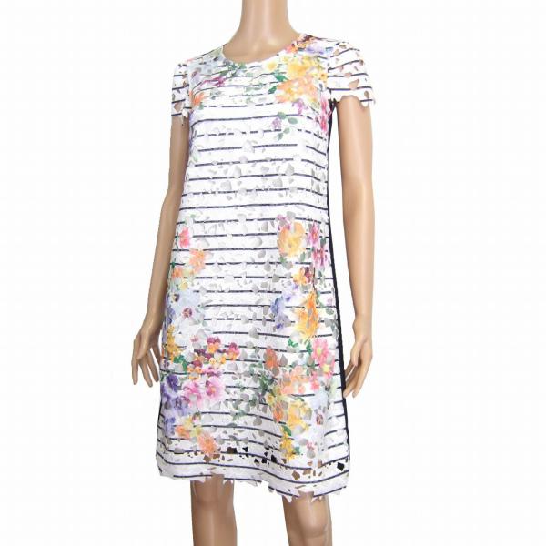 流行に 新品同様 ローズティアラ Rose Tiara お洒落ワンピース 花柄レース 表記38号 9号 M相当 白 ホワイト 紺 ネイビー 春夏向け レディース 21正規激安 How To Handle Stress Athayurdhamah Com