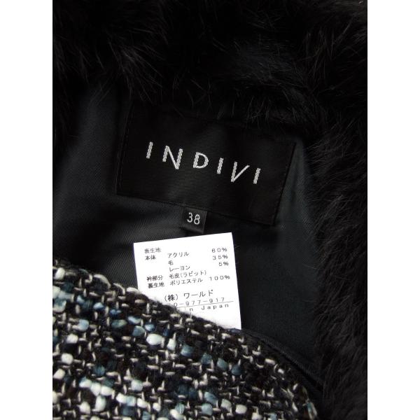 INDIVI（インディヴィ） 美品/インディヴィ お洒落ツイードコート 表記 