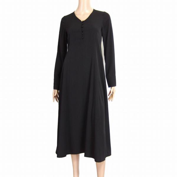 公式サイト ノーカラー ブラック 黒 M相当 9号 ワンピース ロング Newyork Barneys 美品