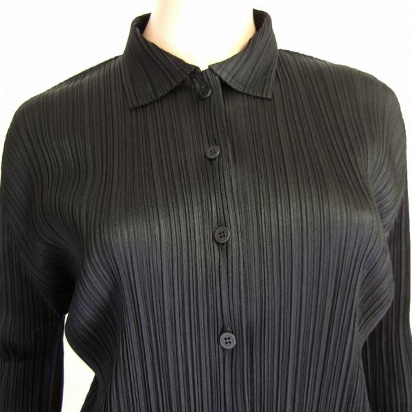 美品◎プリーツプリーズ 襟付き ブラウス シャツ 日本製 洗える LL ブラウン PLEATS PLEASE ISSEY MIYAKE 美品/プリーツプリーズ イッセイミヤケ 襟