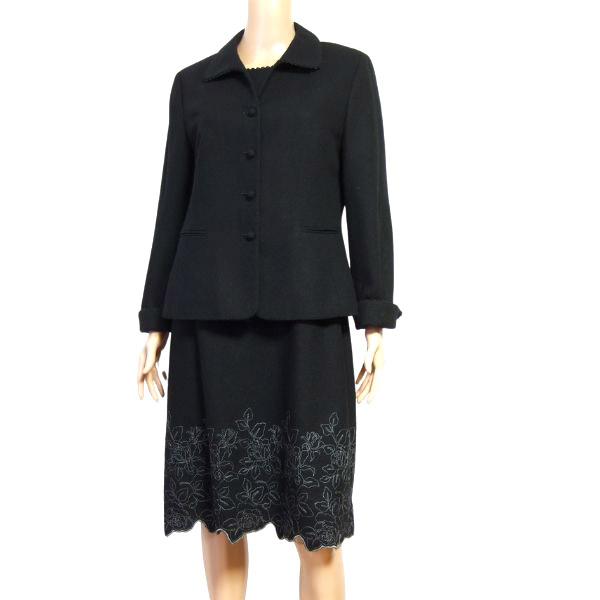 美品/アリスバーリー Aylesbury ワンピーススーツ 表記L 11号相当 黒  