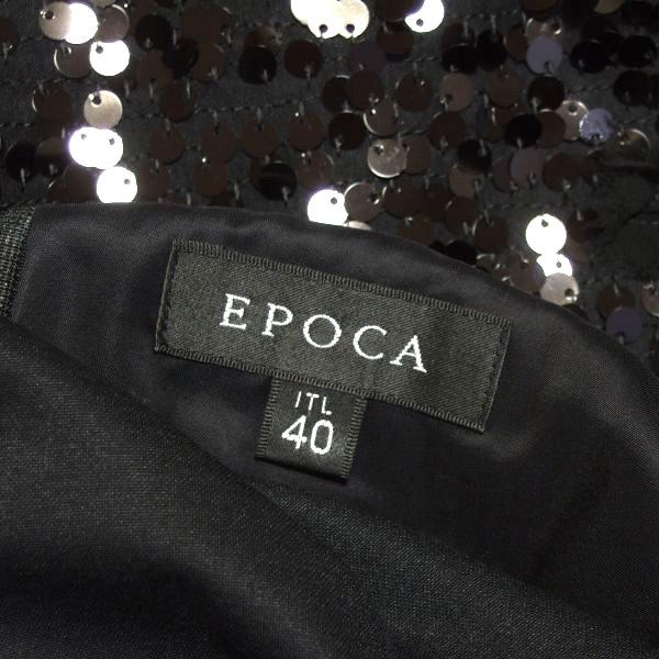 EPOCA 美品/エポカ 異素材ワンピース 表記ITL40号 9号 M相当 黒 