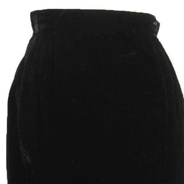 アナイ ベロア 黒 ミモレ丈 フレア スカート ANAYI アナイ フェイク