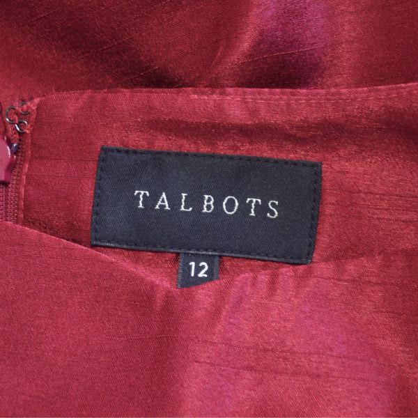 新品同様/タルボット TALBOTS ノースリーブワンピース 大きいサイズ 表記 12号 13号 LL 相当 古着 ワインレッド レディース 春 夏 艶感｜froufroumarket｜05