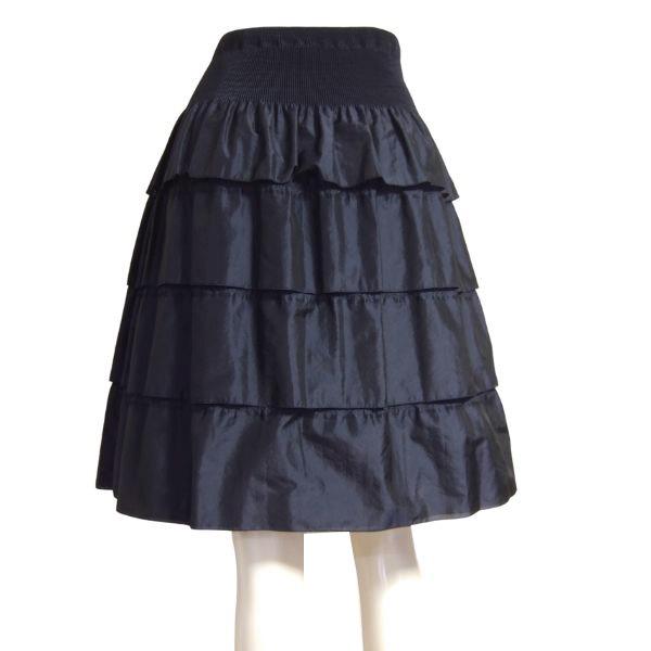 美品/ユキトリイ YUKI TORII フレアスカート フリル 表記 40号 11号 L  