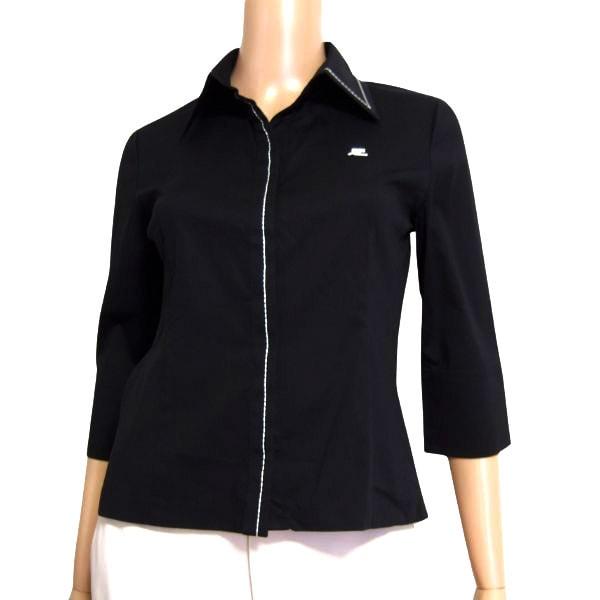 新品同様/クレージュ courreges シャツ 7号 36号 S 相当 古着 黒 