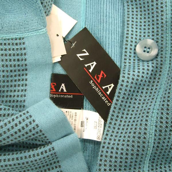 新品/ザザ ZAZA ニットコーディガン 羽織り 表記 M 9号 相当 青 ブルー  