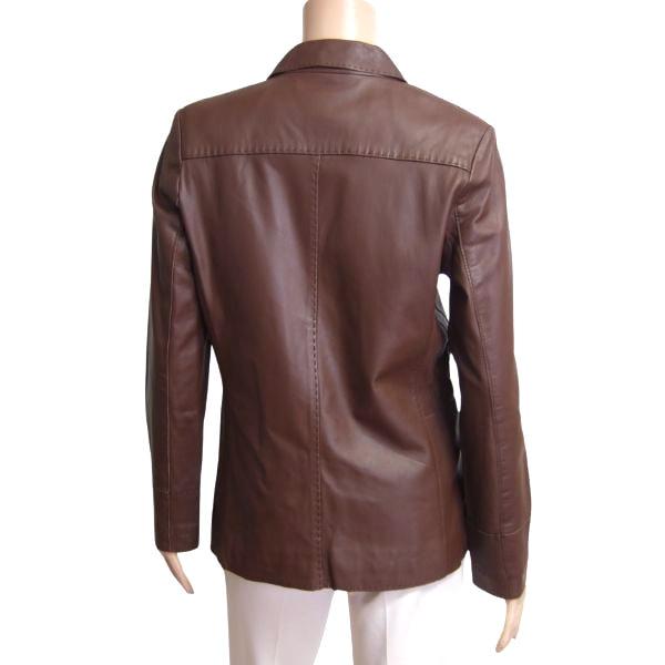 美品/コノリコ レザージャケット 羊革 本革 表記 M 9号 相当 茶