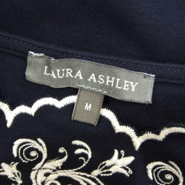 新品同様/ローラアシュレイ LAURA ASHLEY カットソー 表記 M 9号 相当 紺 ネイビー レディース 春 夏 トップス 半袖 刺繍 綿100 コットン｜froufroumarket｜05