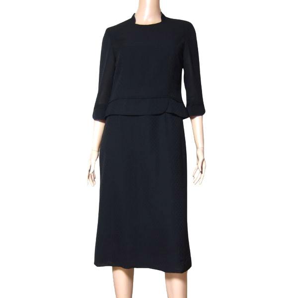 美品/東京ソワール SOIR PERLE ブラックフォーマルワンピース  