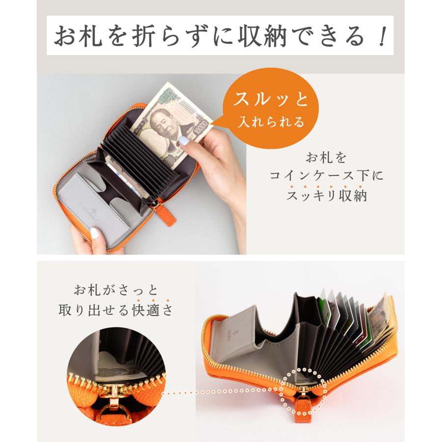 お札が折れない】 ミニ財布 レディース 本革 スキミング防止 財布