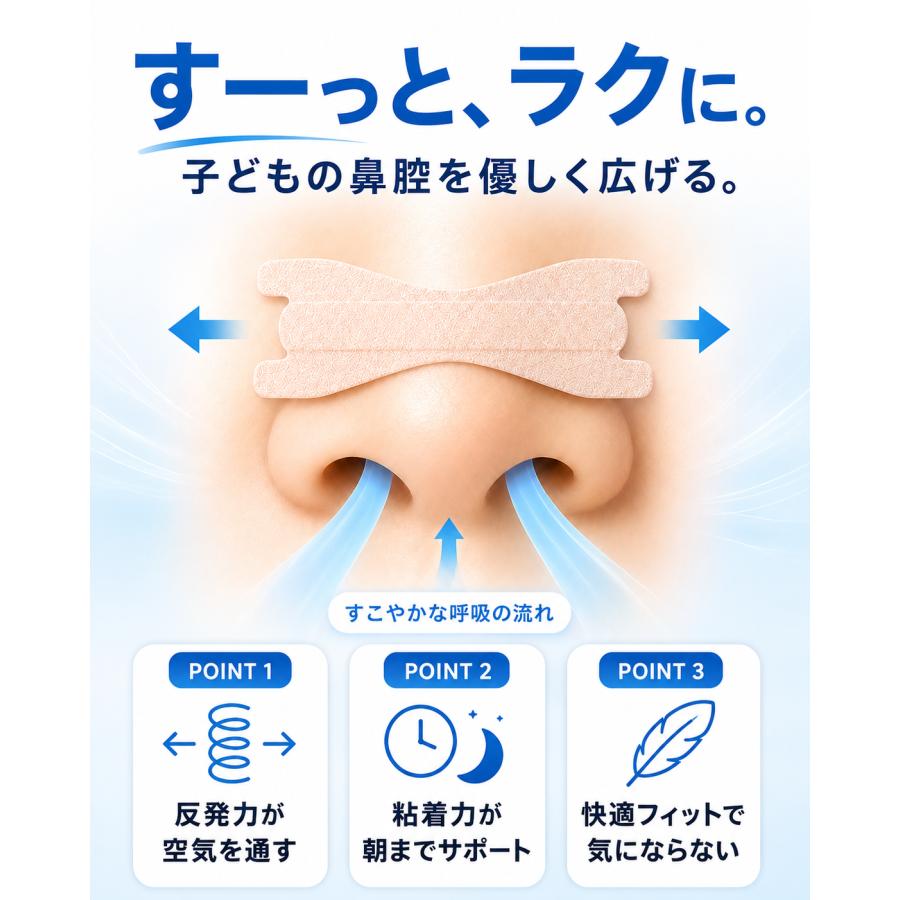 シン・ノーズケア 鼻孔拡張テープ スモール 日本製 薬剤不使用 キッズ