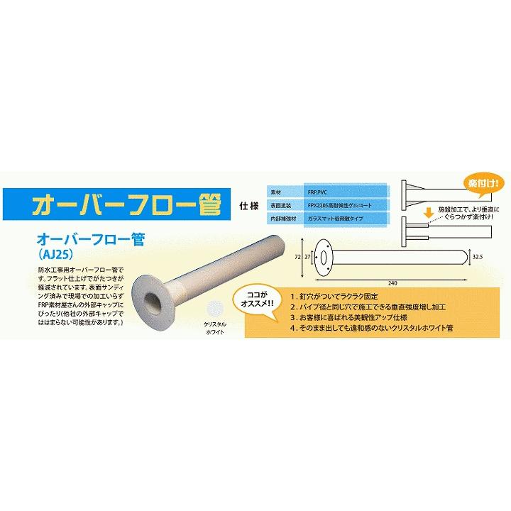 超目玉枠 Frp防水工事用 オーバーフロー管 Vp25適合タイプ Frp樹脂 防水作業に 樹脂 プラスチック Labelians Fr