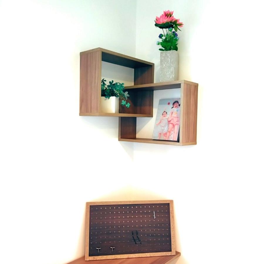 77 以上節約 ウォールシェルフ コーナー用壁掛け棚 カドワイド クルミおしゃれ 飾り棚 マンション トイレ 自然素材コンパクト シンプル 北欧風 シェルフ 壁付け ラック Materialworldblog Com