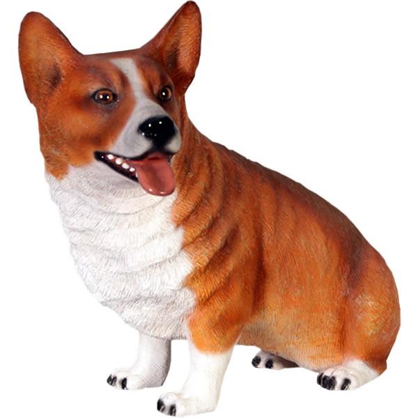 おすわりコーギー犬 FRPアニマルオブジェ 即納可