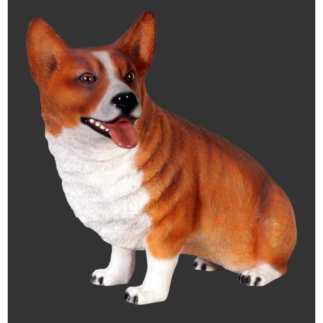 おすわりコーギー犬 FRPアニマルオブジェ 即納可