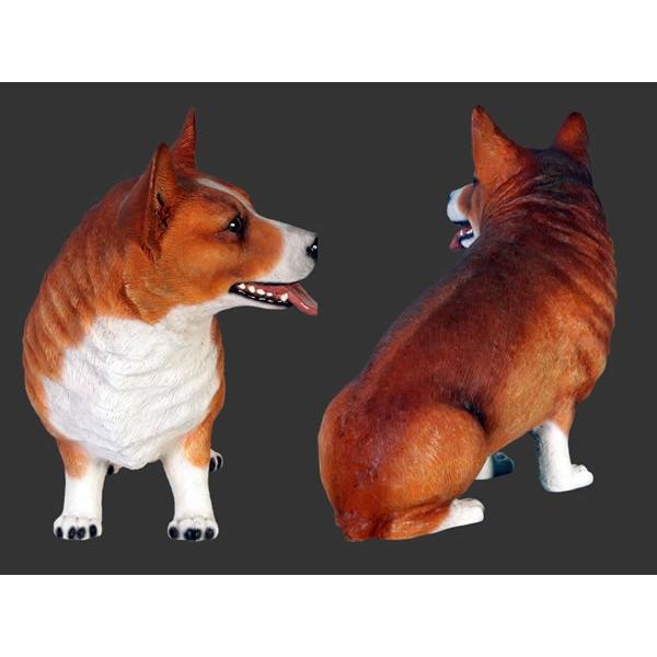 おすわりコーギー犬 FRPアニマルオブジェ 即納可