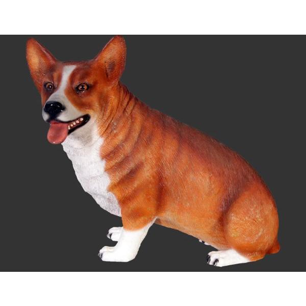 おすわりコーギー犬 FRPアニマルオブジェ 即納可