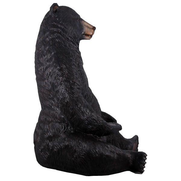 大型　ガラス製クマのオブジェ 赤黒リボン付き 大型 ガラス製クマのオブジェ 赤黒リボン付き