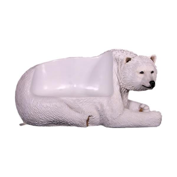 白クマのベンチ FRPアニマルオブジェ_4