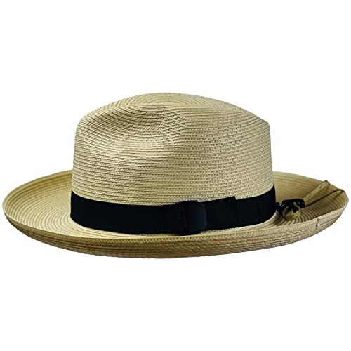 San Francisco Hat Company ジョー・フェドーラ パッカブルテックブレイドハット， ナチュラル， Large San Francisco Hat Company ジョー フェドーラ パッカブルテックブレイドハット， ナチュラル， Large
