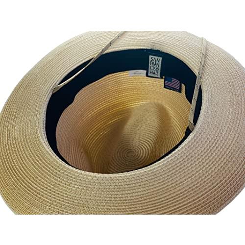 San Francisco Hat Company ジョー・フェドーラ パッカブルテックブレイドハット， ナチュラル， Large San Francisco Hat Company ジョー フェドーラ パッカブルテックブレイドハット， ナチュラル， Large