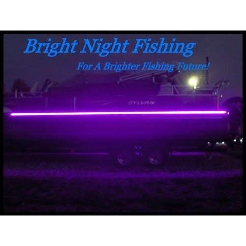 LEDブラックライト夜釣りLEDストリップUV紫外線ボートフィッシング12 v dcポンツーンカヤックジョンボート蛍光線グロー (8フィート) LEDブラックライト夜釣りLEDストリップUV紫外線ボートフィッシング12 dcポンツーンカヤックジョンボート蛍光線グロー 8フィート