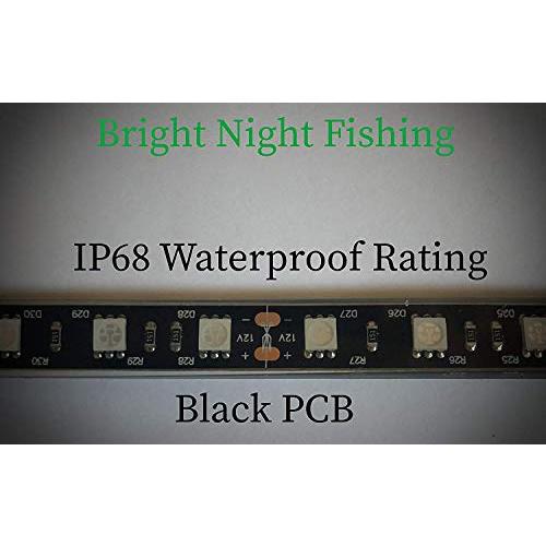 LEDブラックライト夜釣りLEDストリップUV紫外線ボートフィッシング12 v dcポンツーンカヤックジョンボート蛍光線グロー (8フィート) LEDブラックライト夜釣りLEDストリップUV紫外線ボートフィッシング12 dcポンツーンカヤックジョンボート蛍光線グロー 8フィート