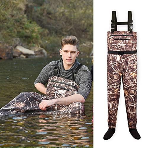 NEYGU ウィザードリードリーフ クイックドレイン 防水 通気性 チェストウェイダー 4mmネオプレンストッキングフット付き 釣りやハンティング用 M NEYGU ウィザードリードリーフ クイックドレイン 防水 通気性 チェストウェイダー 4mmネオプレンストッキングフット付き 釣りやハンティング用