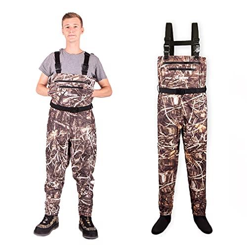 NEYGU ウィザードリードリーフ クイックドレイン 防水 通気性 チェストウェイダー 4mmネオプレンストッキングフット付き 釣りやハンティング用 M NEYGU ウィザードリードリーフ クイックドレイン 防水 通気性 チェストウェイダー 4mmネオプレンストッキングフット付き 釣りやハンティング用